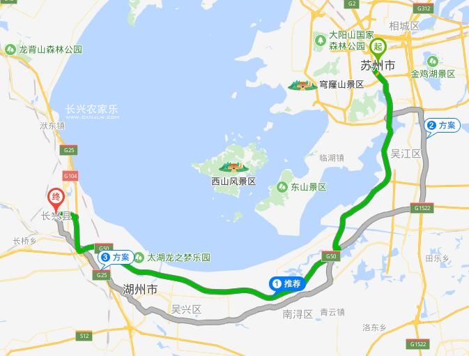 苏州到长兴路线